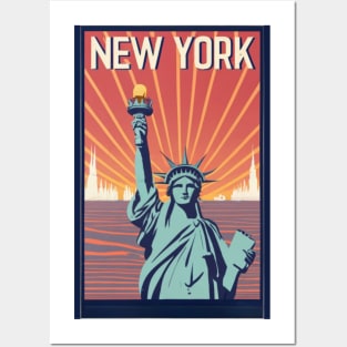 A Vintage Travel Art of New York - US Posters and Art
